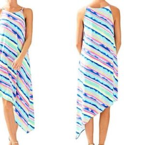 Lilly Pulitzer Magnolia Midi Dress in Ceviche Diagonal Stripe - Size XXS